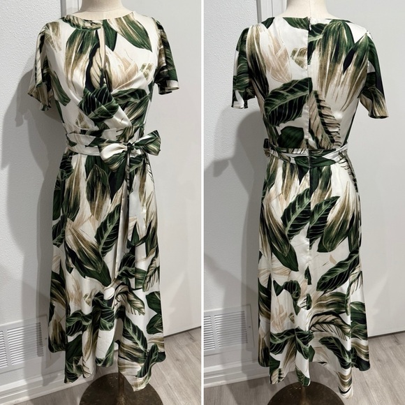 Great Jones Palm Printed Tie Back Dress - Size 2 - Picture 3 of 6